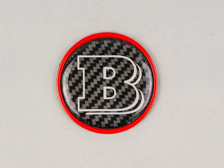 Red Metal Gray Carbon Brabus Badge Logo Emblem 55mm for Hood Trunk Mercedes-Benz G-Wagon G-Class W463 W463A